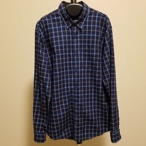 Dockers Blue Checkered Plaid Long Sleeve Shirt